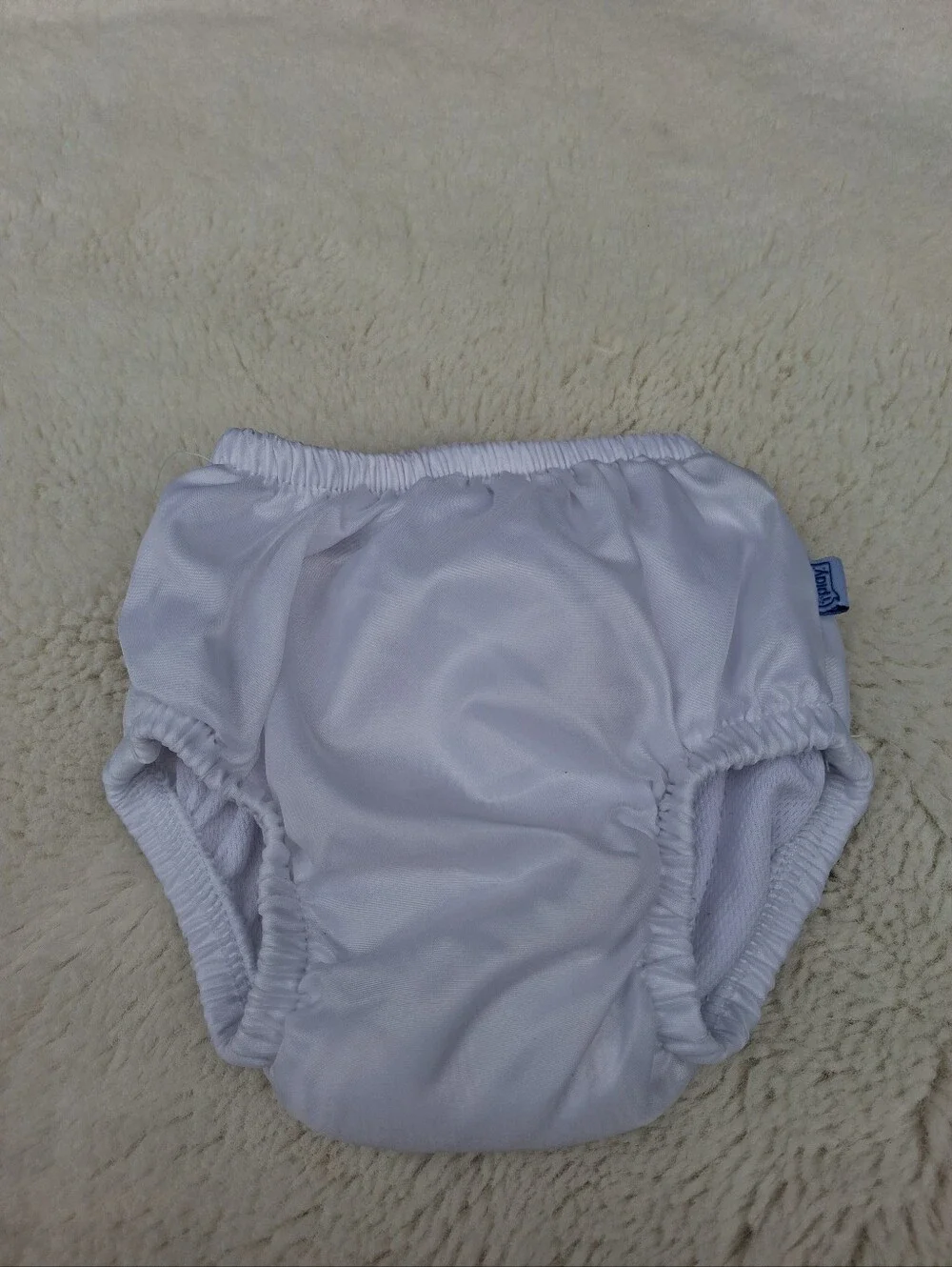 White Reusable Swim Diaper Cover 6-12m